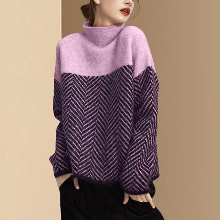 Lucy™ | Women's High Collar Cotton Sweater