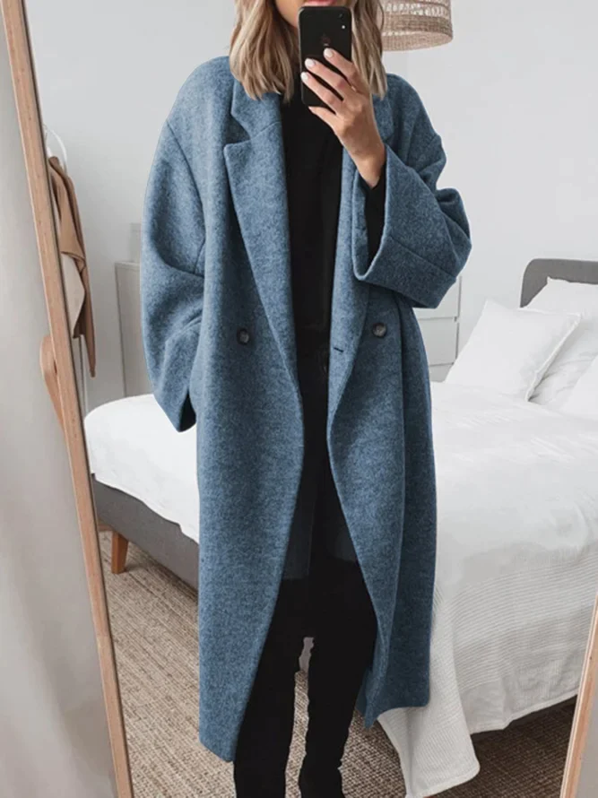 Lenka™ | Wide Sleeve Lapel Long Coat