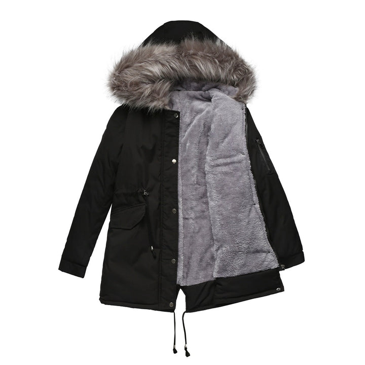 Polina™ | Parka Hood Velvet Lined Warm Mid-Length Cotton Jacket