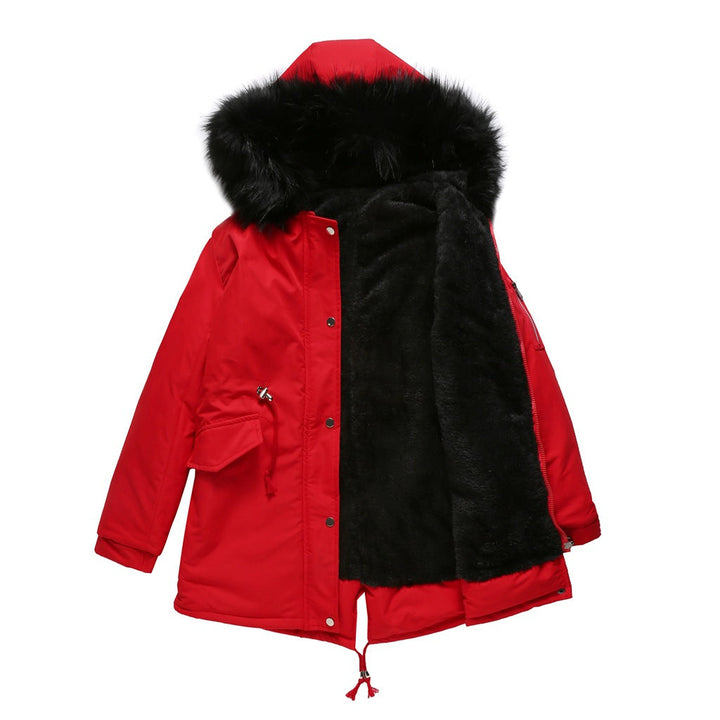 Polina™ | Parka Hood Velvet Lined Warm Mid-Length Cotton Jacket