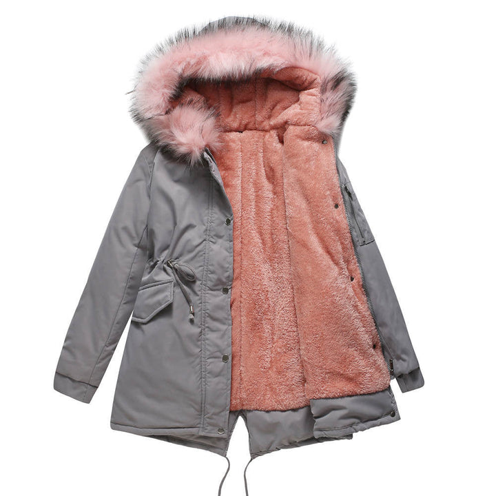 Polina™ | Parka Hood Velvet Lined Warm Mid-Length Cotton Jacket