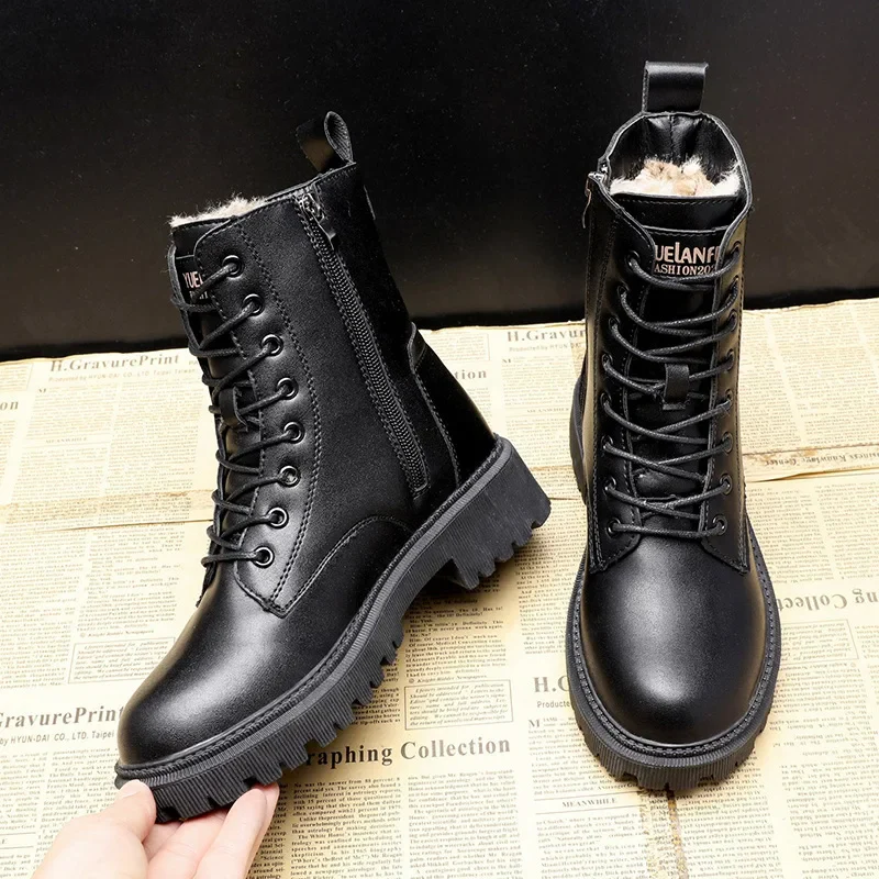 Amelia™ | Warm Leather Zip-up Winter Boots