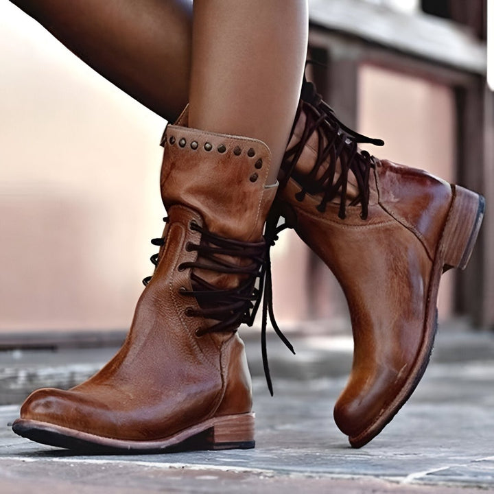 Novie™ | High Street Medieval Fashion Quality Leather High Boots