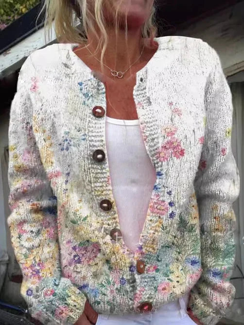 Cassidy™ | Floral Style Classic Knit Cardigan