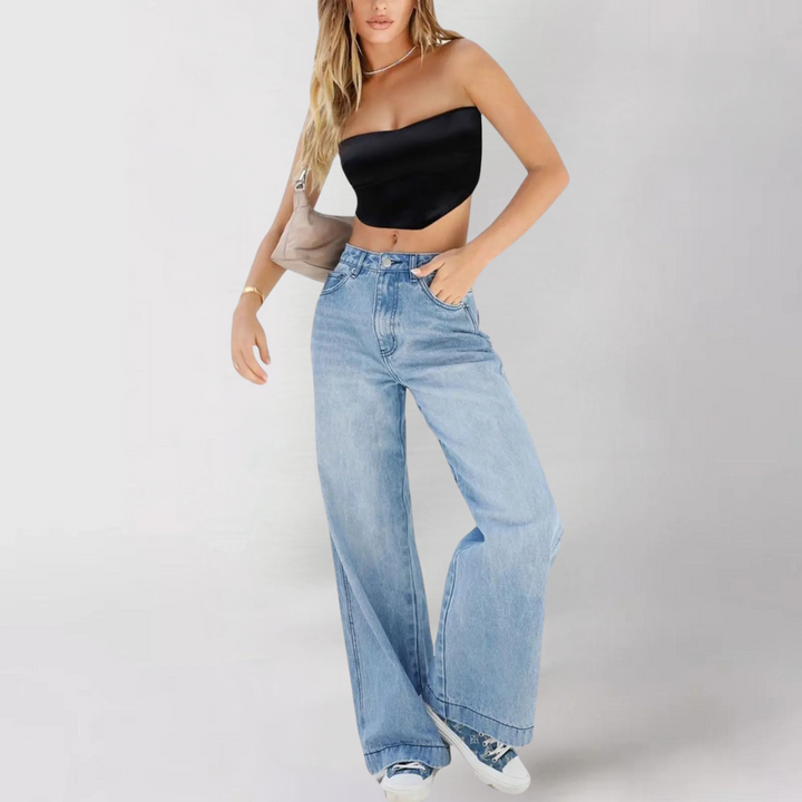 Tiffany™ | High Waist Wide Leg Denim Pants