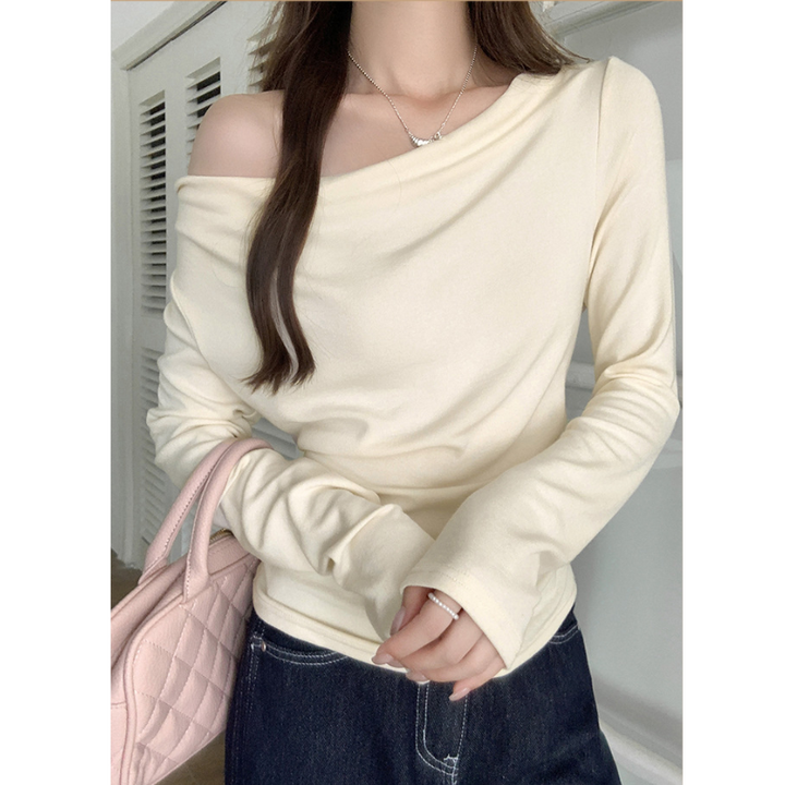 Itzel™ | Versatile Swing Collar Solid Color Long Sleeve Tees