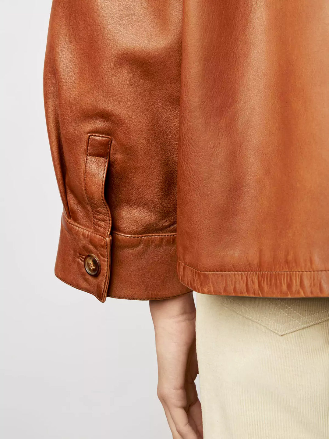 Krista™ | Elegant Boxy Leather Cropped Jacket