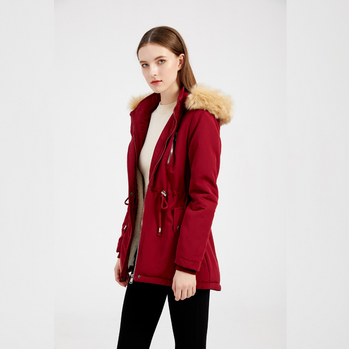 Ashleigh™ | Cashmere Lined Warm Detachable Fur Hood Jacket