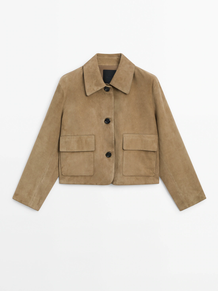 Alodie™ | Casual Lapel Suede Leather Short Coat