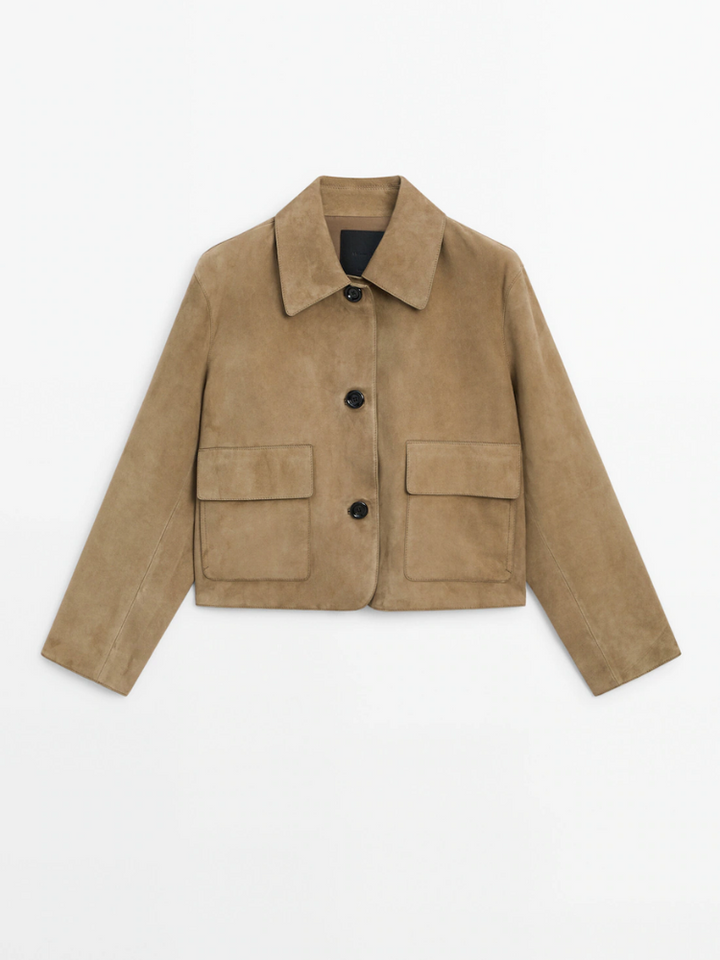 Alodie™ | Casual Lapel Suede Leather Short Coat