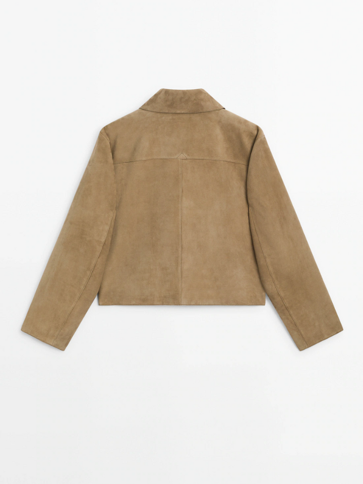 Alodie™ | Casual Lapel Suede Leather Short Coat