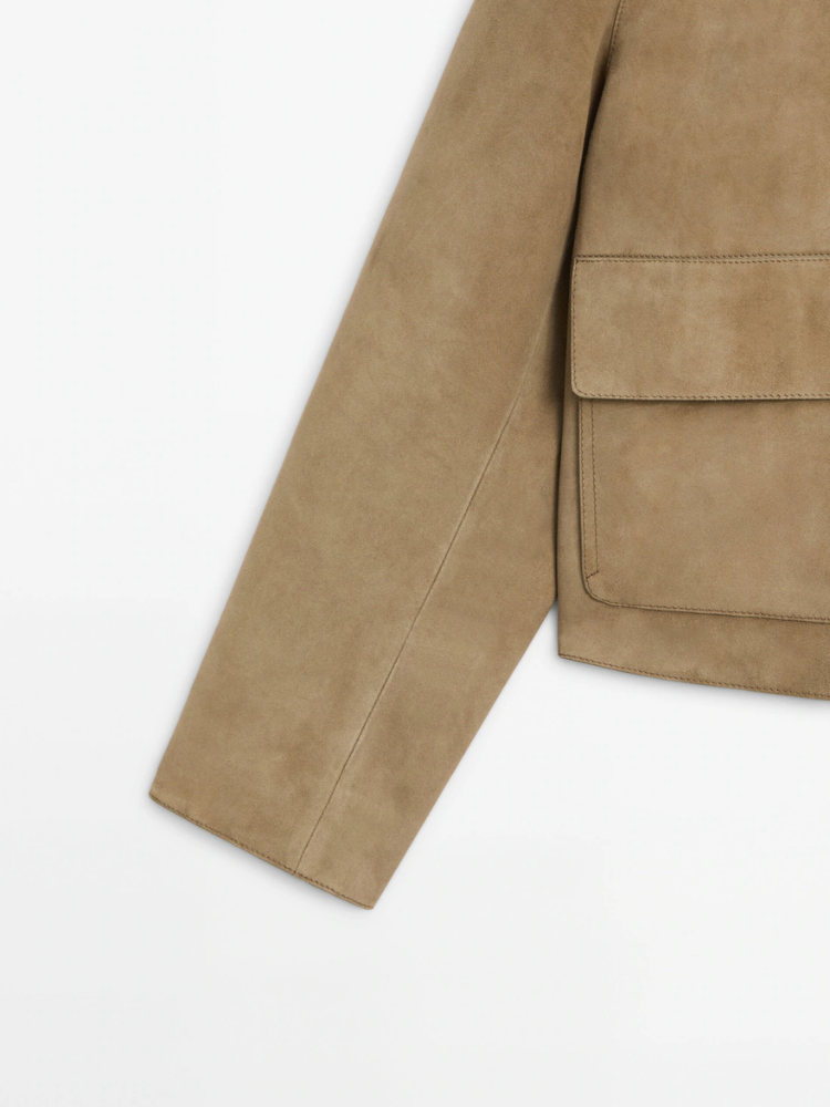 Alodie™ | Casual Lapel Suede Leather Short Coat