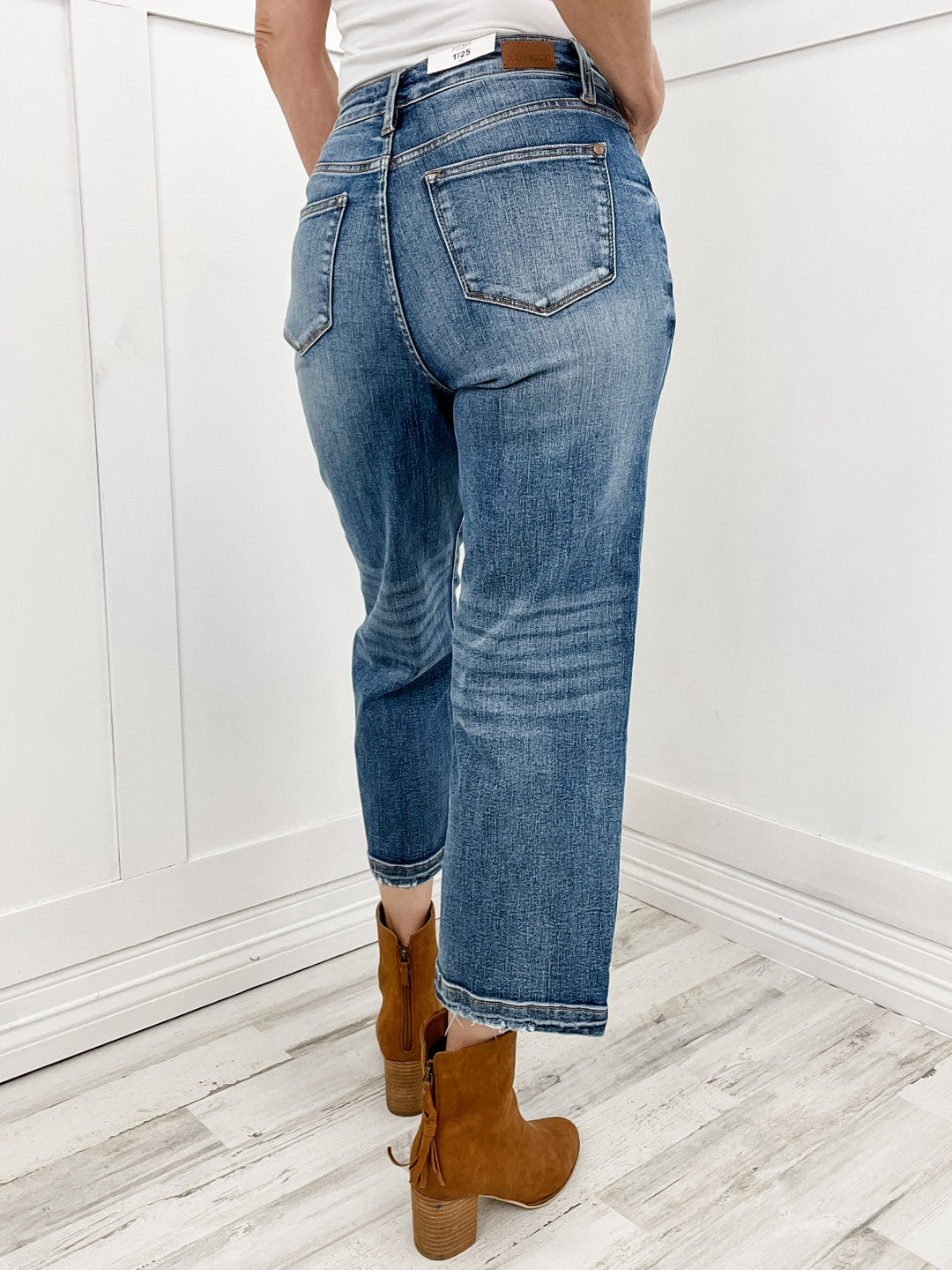 Ximena™ | High Waist Cropped Wide Leg Wash Denims