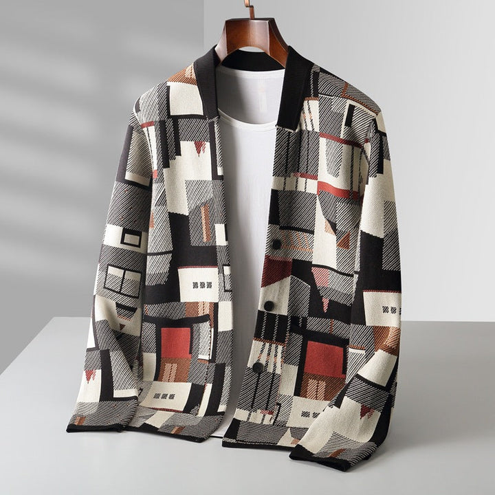 Clement™ | Abstract Modern Style Wool Cardigan