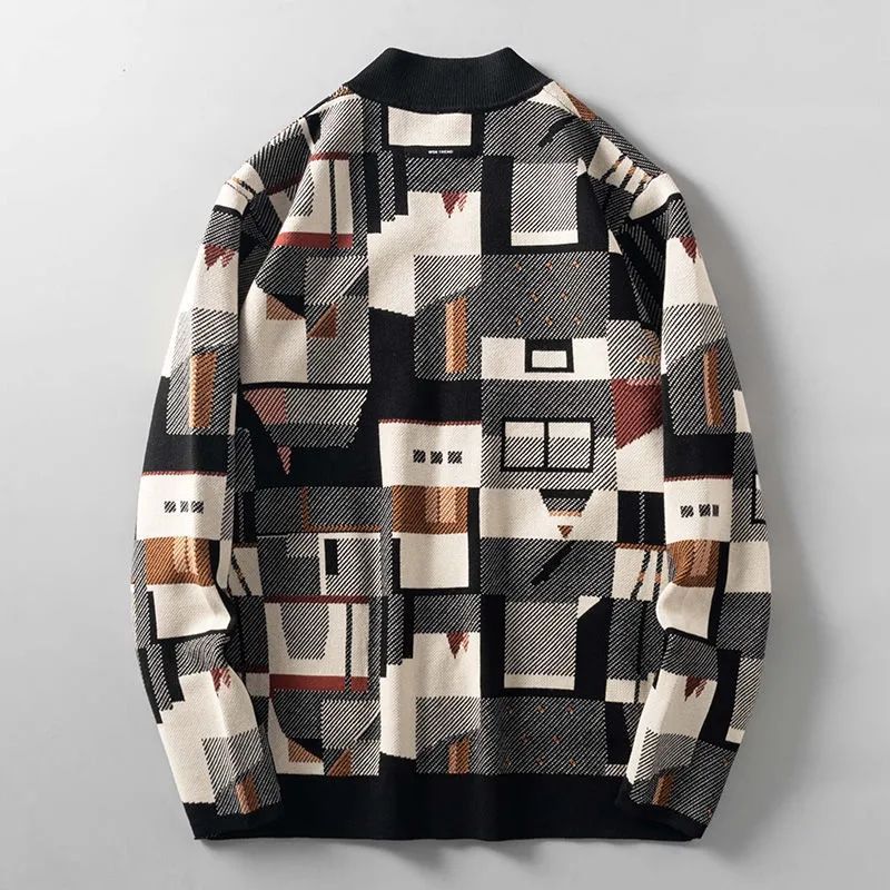 Clement™ | Abstract Modern Style Wool Cardigan