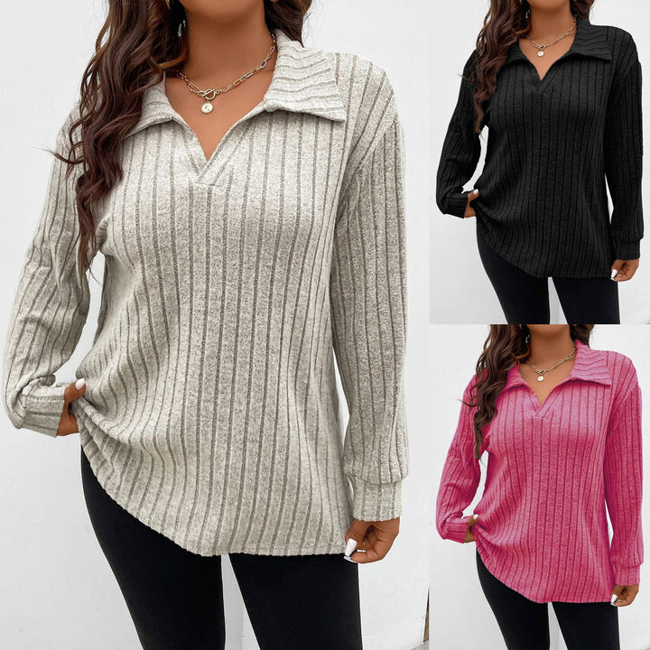 Angelia™ | Autumn-Winter Solid Color Loose Fit Ribbed Top