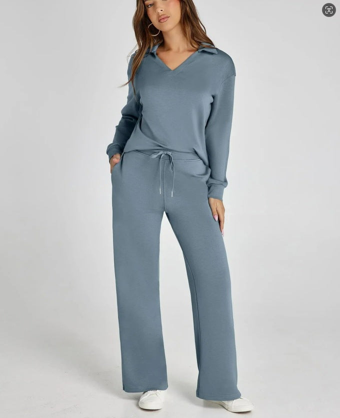 Morissette™ | Loose Fit Long Sleeve Top and Flared Pants Set