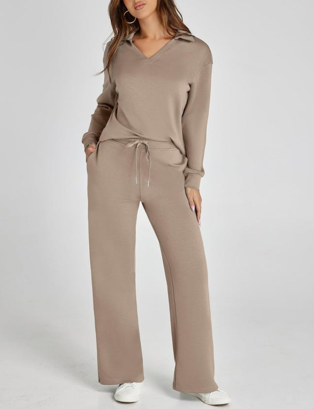 Morissette™ | Loose Fit Long Sleeve Top and Flared Pants Set