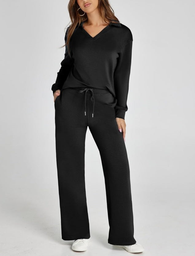 Morissette™ | Loose Fit Long Sleeve Top and Flared Pants Set