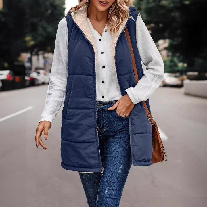 Arianne™ | Reversible Plush Casual Quilted Hooded Vest