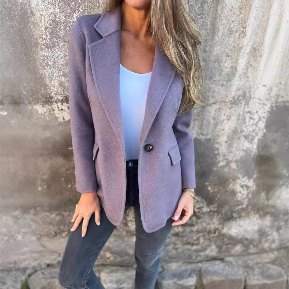 Mathilda™ | Casual Single-Breasted Woolen Lapel Coat