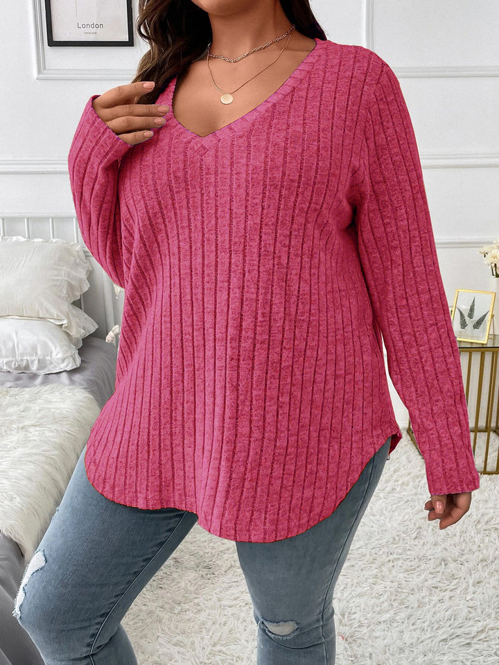 Luisa™ | Solid Color Ribbed Autumn-Winter Pullover Shirt