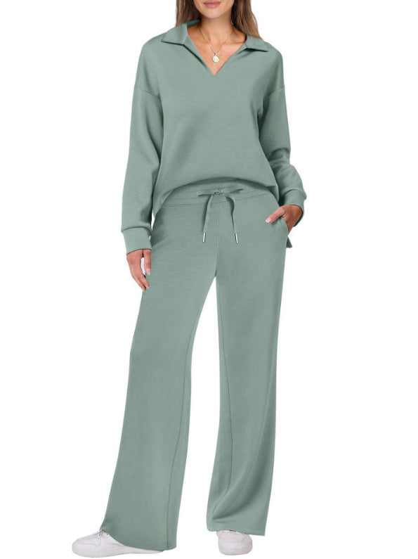 Morissette™ | Loose Fit Long Sleeve Top and Flared Pants Set