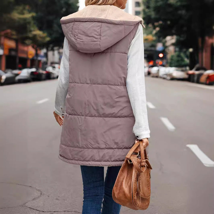 Arianne™ | Reversible Plush Casual Quilted Hooded Vest