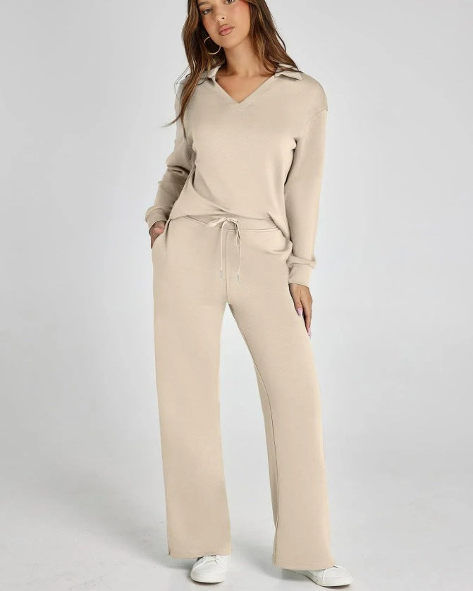 Morissette™ | Loose Fit Long Sleeve Top and Flared Pants Set