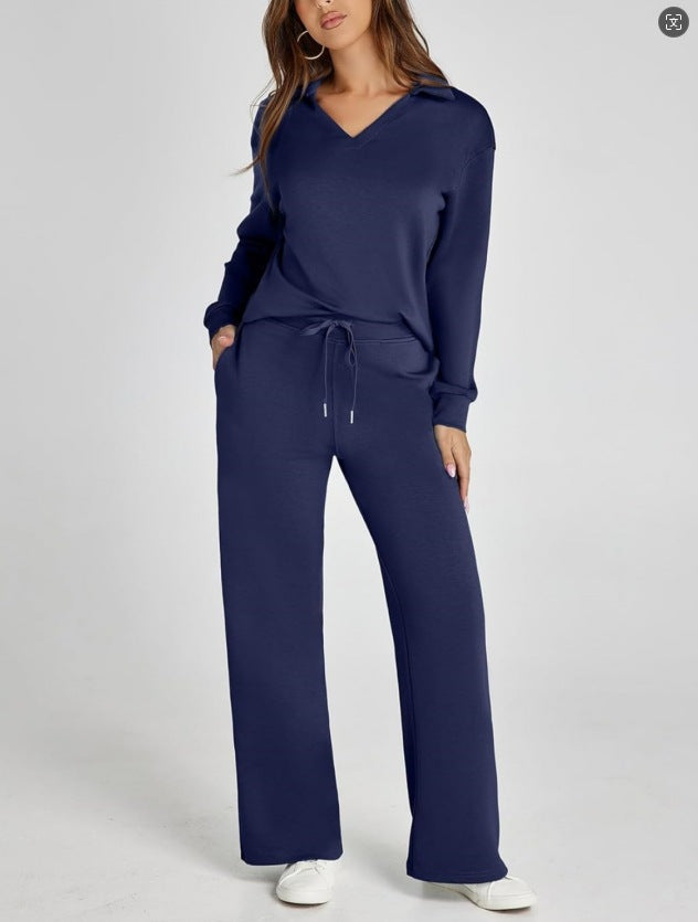 Morissette™ | Loose Fit Long Sleeve Top and Flared Pants Set