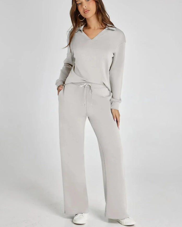 Morissette™ | Loose Fit Long Sleeve Top and Flared Pants Set