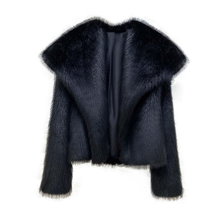 Golda™ | Elegant Warm Cropped Lapel Fur Coat