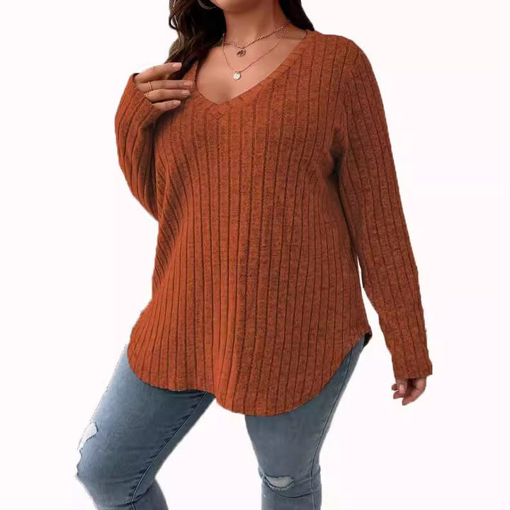 Luisa™ | Solid Color Ribbed Autumn-Winter Pullover Shirt