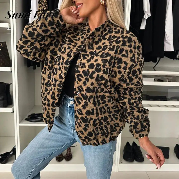 Huetta™ | Leopard Printed Loose Short Jackets