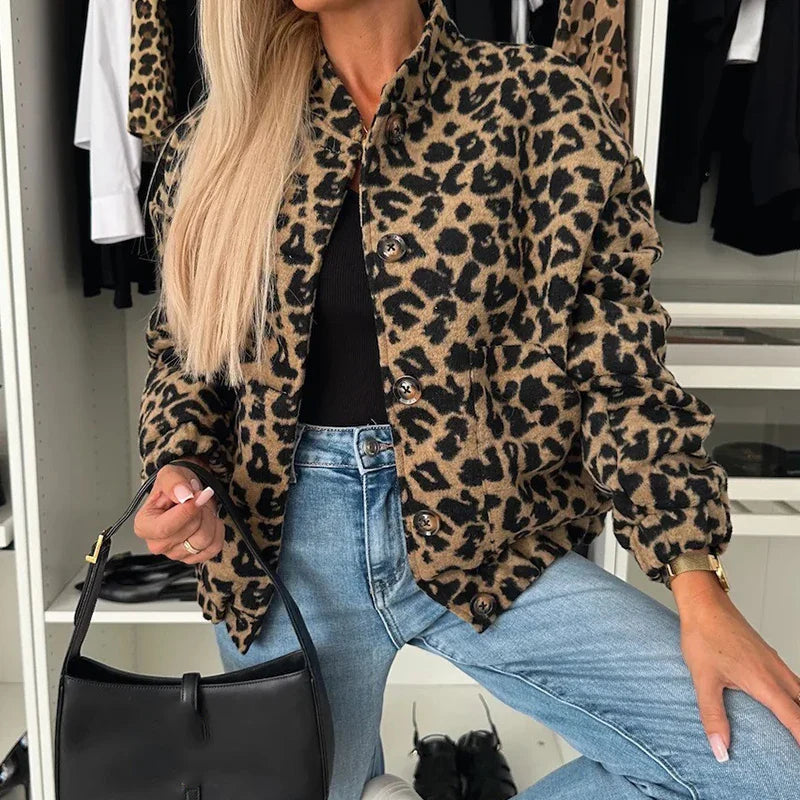 Huetta™ | Leopard Printed Loose Short Jackets