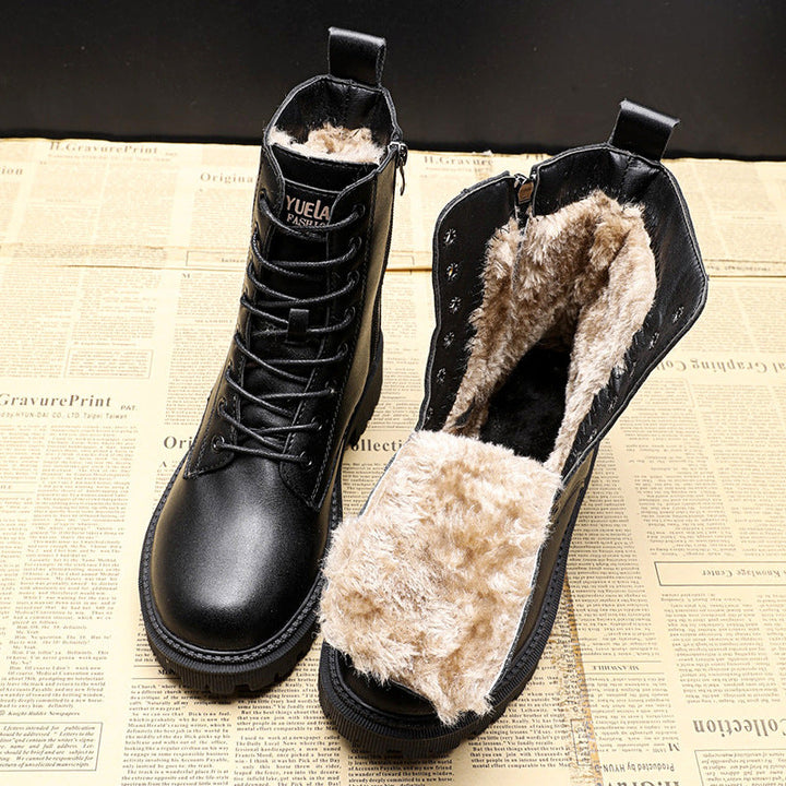 Amelia™ | Warm Leather Zip-up Winter Boots