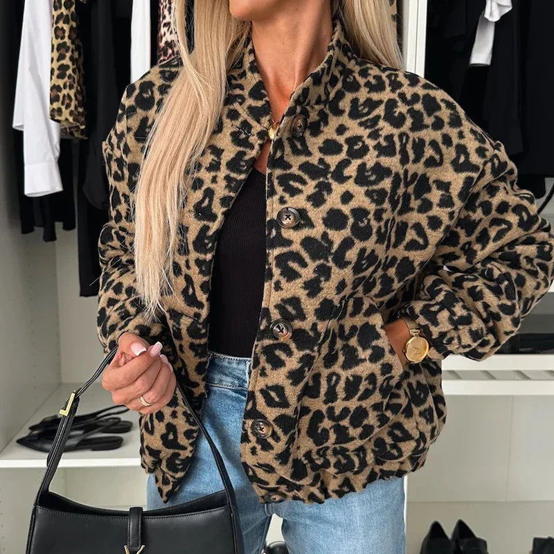 Huetta™ | Leopard Printed Loose Short Jackets