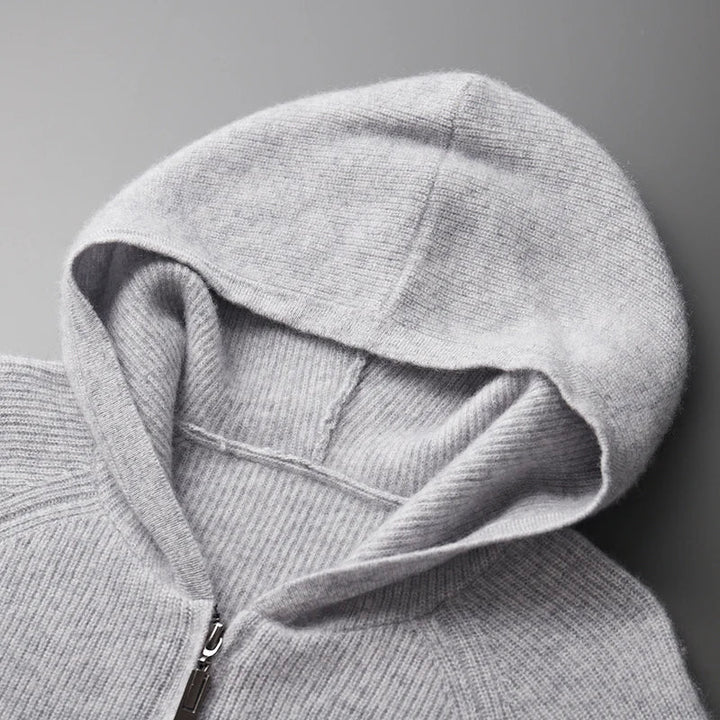 Jordin™ | Casual Fit Ribbed Cashmere Hoodie