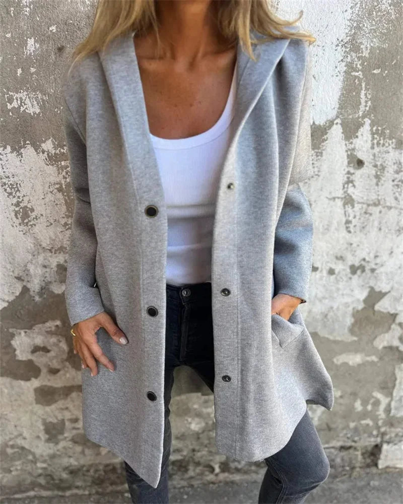 Nicolette™ | Long Sleeve Pastel Color Casual Coat