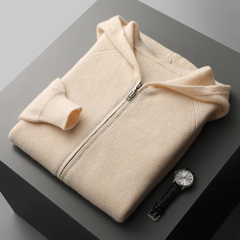 Jordin™ | Casual Fit Ribbed Cashmere Hoodie