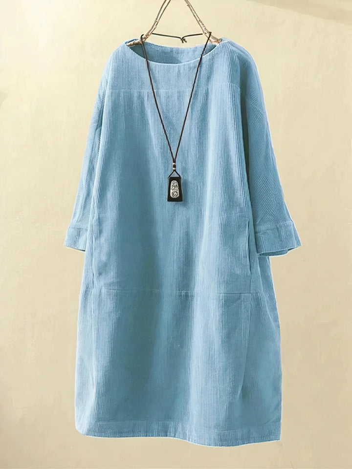 Rabia™ | Textured Fabric Autumn Tunic Dress