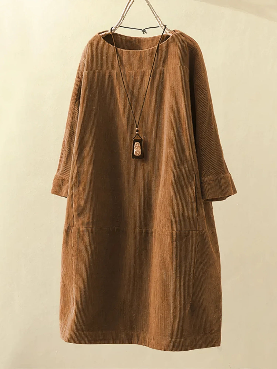 Rabia™ | Textured Fabric Autumn Tunic Dress