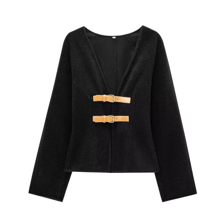 Bella™ | Cozy vintage wool coat with stylish buckle detail