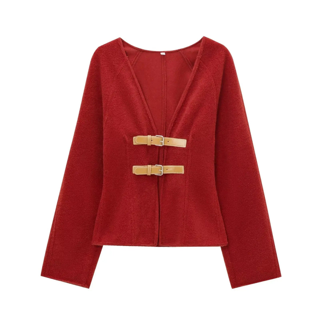 Bella™ | Cozy vintage wool coat with stylish buckle detail