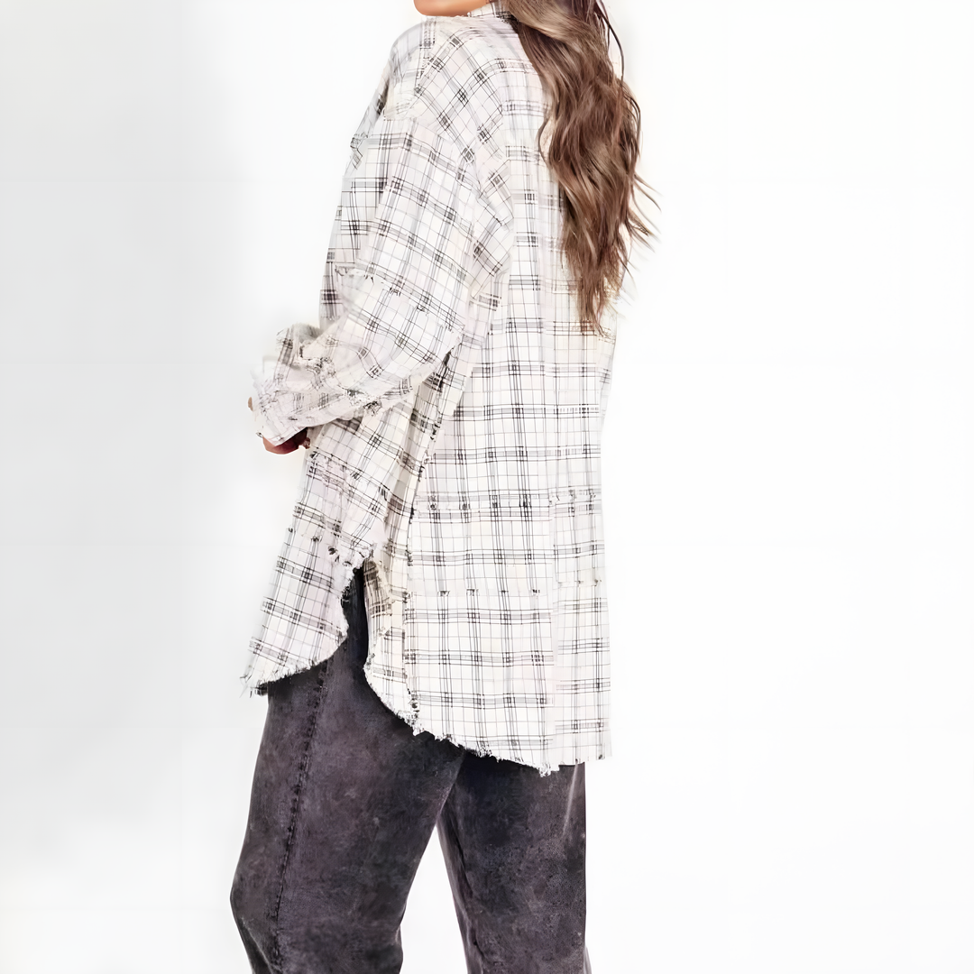 Cheska™ | Oversized Plaid Long Sleeves