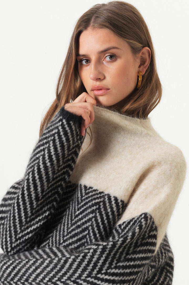 Lucy™ | Women's High Collar Cotton Sweater