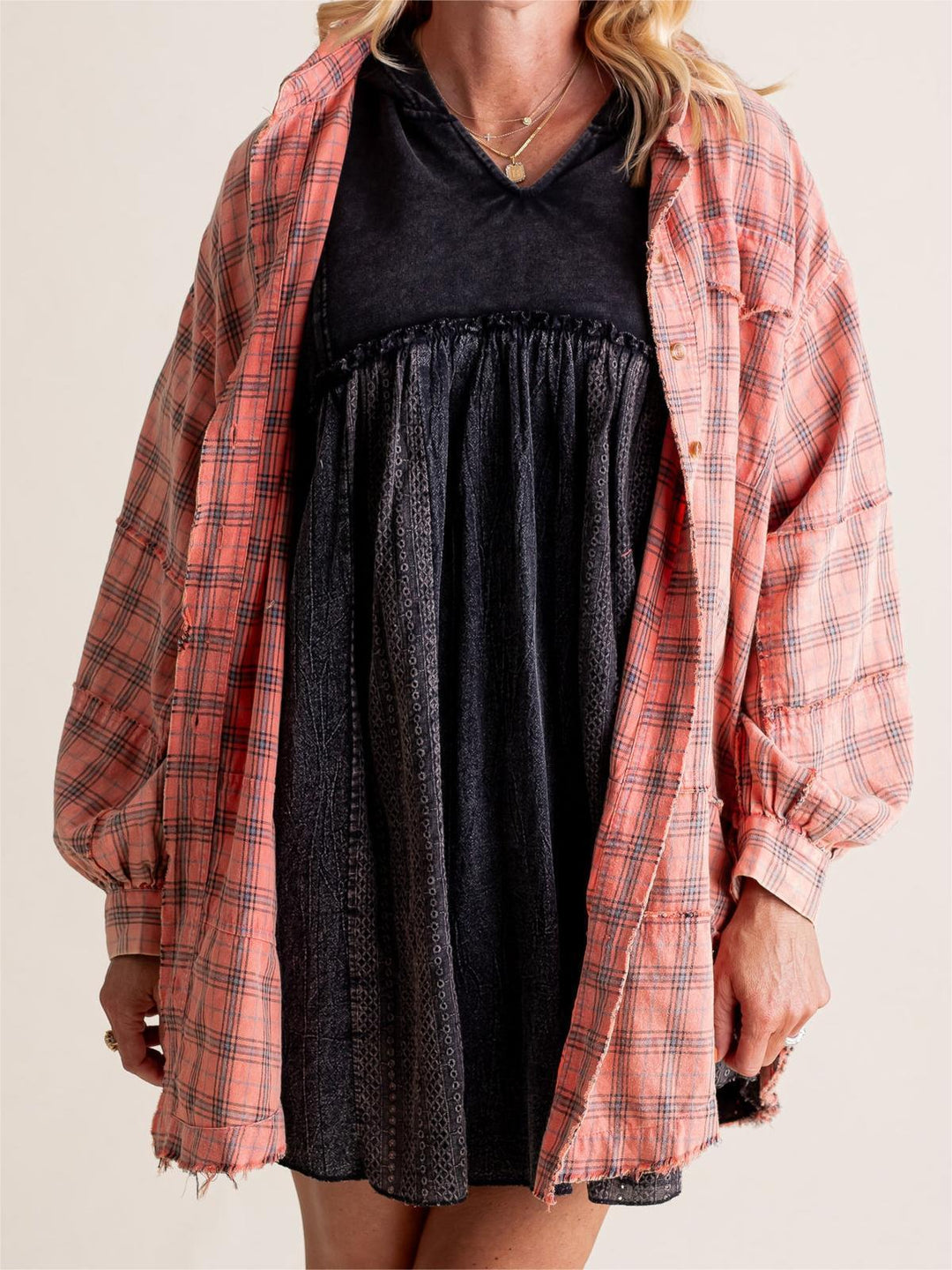 Cheska™ | Oversized Plaid Long Sleeves