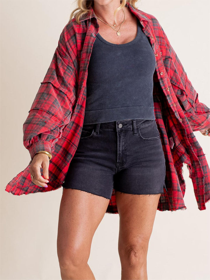 Cheska™ | Oversized Plaid Long Sleeves