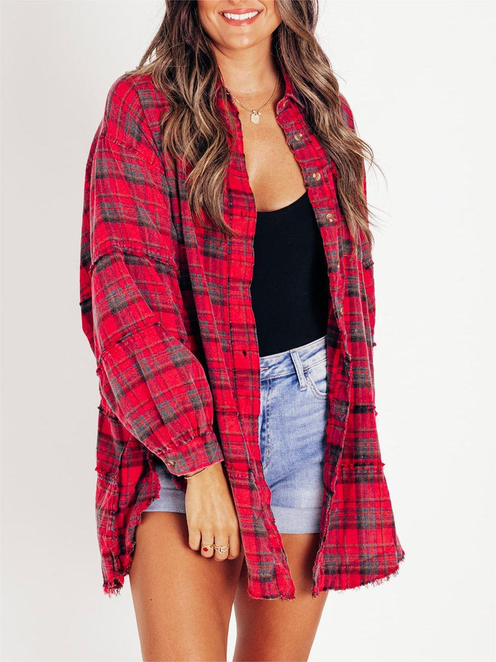 Cheska™ | Oversized Plaid Long Sleeves