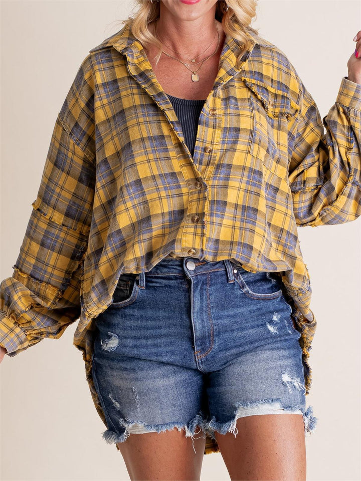 Cheska™ | Oversized Plaid Long Sleeves